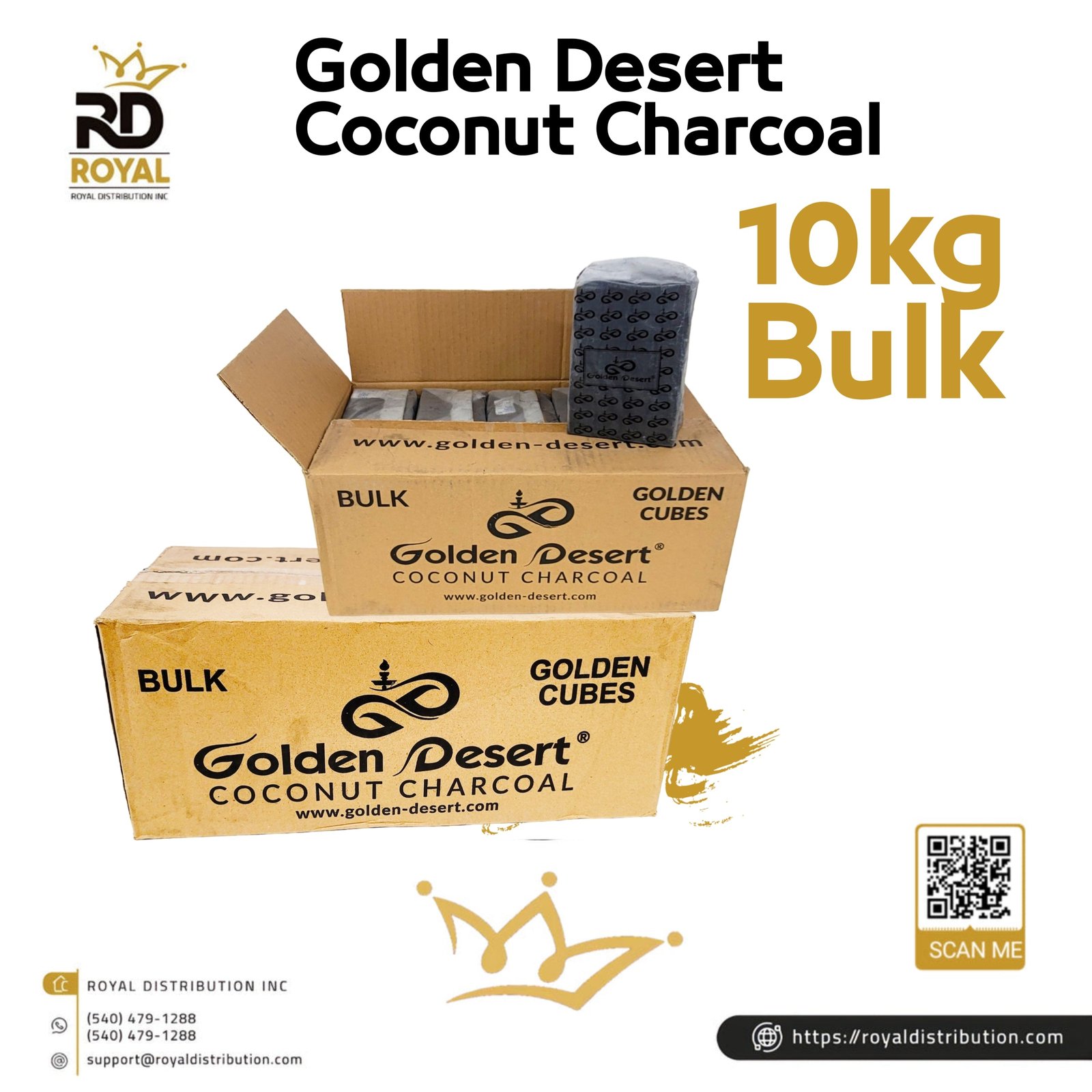 Golden Desert Coconut Charcoal 1kg Bulk